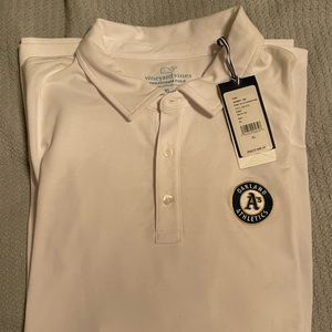 Oakland Athletics A’s Vineyard Vines Edgartown Polo White XL Shirt